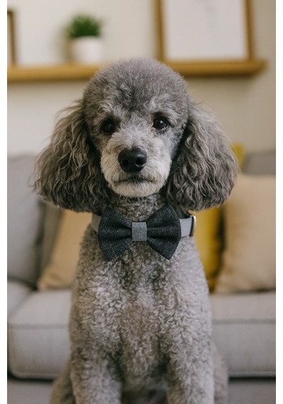 Ayarlanabilir Kedi Köpek Papyonu - Füme Ekose M
