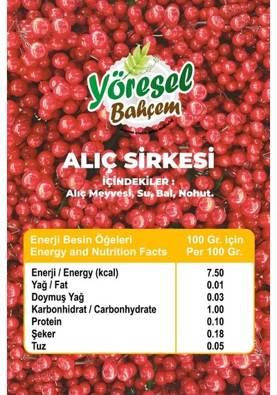 Yöresel Bahçem Alıç Sirkesi Doğal Fermantasyon 500ml