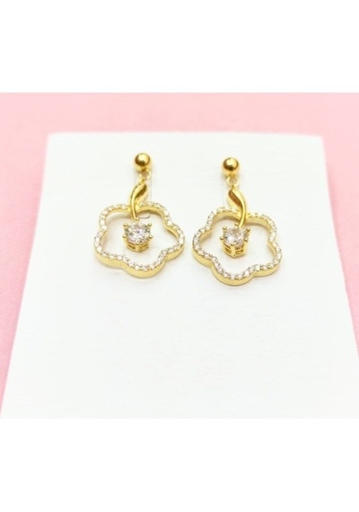 Oriental Kuyumculuk Jewellery 5 Yapraklı Yonca Küpe Gold