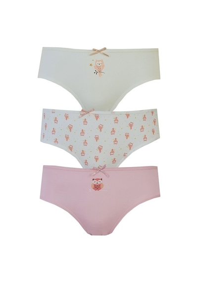 Hepsine Rakip 3Lü Kız Çocuk Desenli Slip Külot Ince Lastikli Sevimli Rahat
