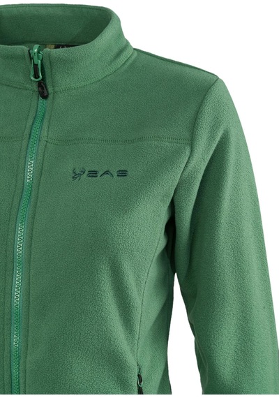 2as Cara Kadın Tam Fermuarlı İnce Polar Sweatshirt Yeşil Yeşil
