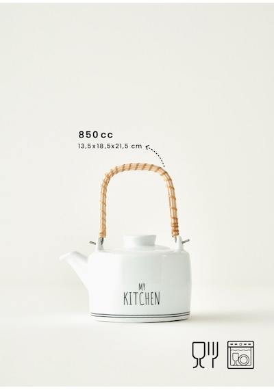 Bella Maison My Kitchen Porselen Demlik Beyaz 850 Cc Diğer