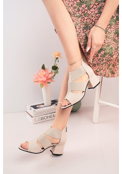 Nesil Shoes Conf 116 Ten Fermuarlı Yazlık Kadın Ayakkabı-ten Ten Rengi