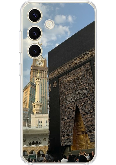 Samsung Galaxy S25 Uyumlu Manevi Huzur Kabe Kapısı Umre Baskılı Silikon Kılıf Renkli