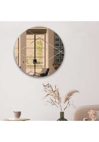 Ayna | Bronz Ayna | Baklava Kanallı | Çap60Cm Bronz
