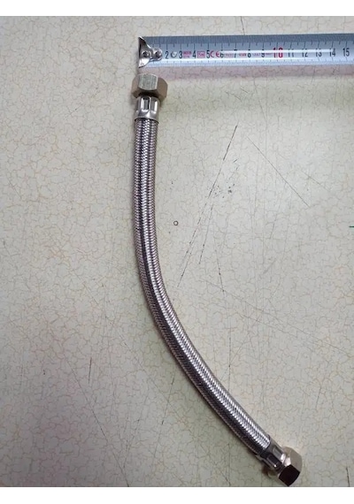 30 Cm Kalın Çelik Örgülü Bağlantı Hortumu 3/4r 3/4r 25 Ad Gümüş