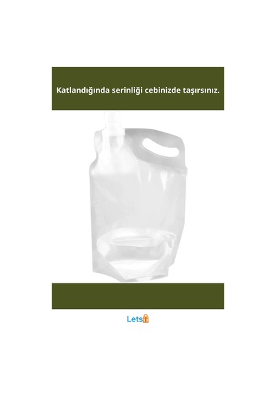 Katlanabilir Ultra Dayanıklı Bpa İçermeyen 1 Litre Plastik Kapaklı Su Torbası Çok Renkli