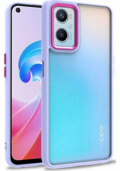 Oppo A76 Kılıf Zore Flora Kapak Lila