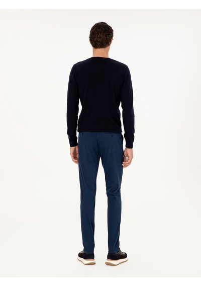 Cacharel Lacivert Slim Fit Pamuk Karışımlı Kanvas Pantolon