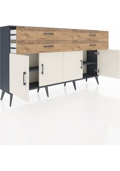 Arges Konsol 2 Raflı 4 Çekmeceli 8 Kapaklı 176x30x99 Antrasit-ayt Antrasit-aytaşı/çam Arges Konsol 2 Raflı 4 Çekmeceli 8 Kapaklı 176x30x99 Antrasit-ayt Antrasit-aytaşı/çam