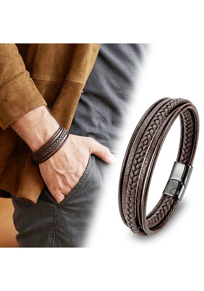 Moncuk Design Kahverengi Çoklu Deri Bileklik 33513b1d3