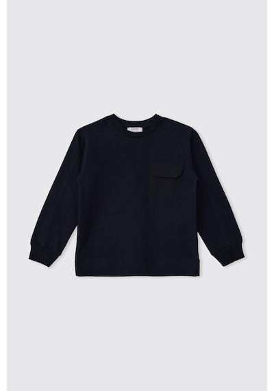 Panço Erkek Çocuk Bisiklet Yakalı Lacivert Sweatshirt 2621bk08018