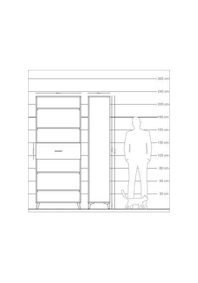 Arges Dolap 5 Raflı Tek Çekmeceli 88x30x221 Çam-çam Atlas Çam