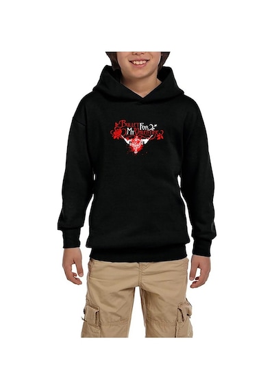 Zepplin Giyim Bullet Gor My Valentine Skull Classic Siyah Çocuk Kapşonlu Sweatshirt