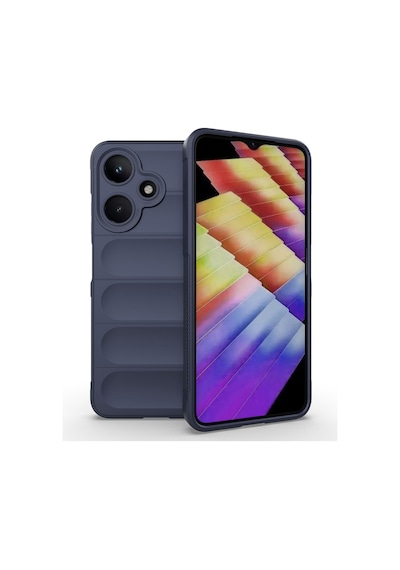 İnfinix Hot 30i Kılıf Esnek Tpu Oyuklu Arka Yüzey Tasarımlı Zore Etnik Silikon Kapak Lacivert