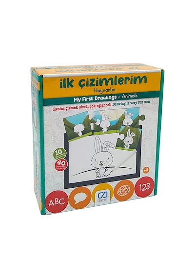 Çocuk Puzzle 40 Parça İlk Çizimlerim Hayvanlar - Mavi Su Dünyası
