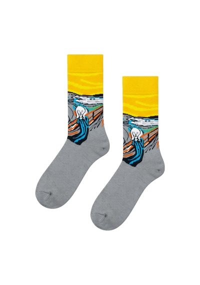 Carnaval Socks Çığlık Art Desenli Renkli Çorap Çok Renkli