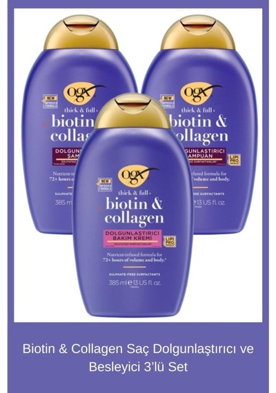 Biotin & Collagen Saç Dolgunlaştırıcı Ve Besleyici 3 Lü Set