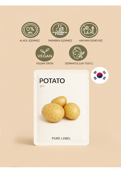 Modamkore 7'li Paket Patates Özlü Kore Yüz Maskesi Gözenek Sıkılaştırıcı