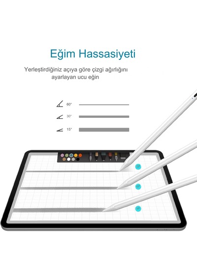 Ipad Pencil Ipad Pro 7-6-5-4-3 Ipad 11-10-9-8-7-6 Ipad Ipad Mini Uyumlu Avuç İçi Alglamayan Kalem Beyaz