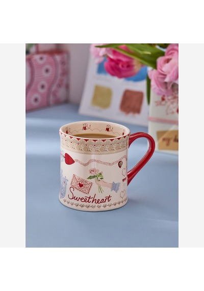 Love Notes Kırmızı Stoneware Kupa 375 Ml