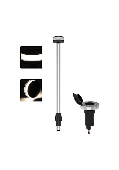 Krom Bayrak Direği Ledli Soketli 12v 80 Cm