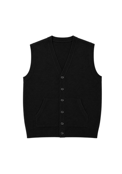 Battalmoda Erkek Büyük Beden Siyah Cepli Triko Yelek 3xl-4xl-5xl-6xl