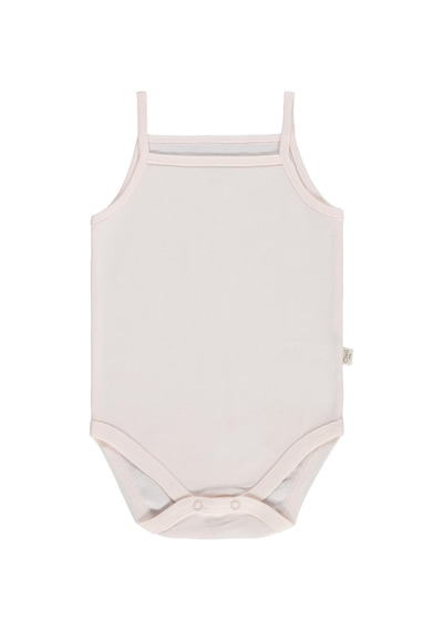 Civil Baby 5 Li Basıc İp Askılı 0-36 Ay Çıtçıtlı Badi - Pembe Pastel Pembe
