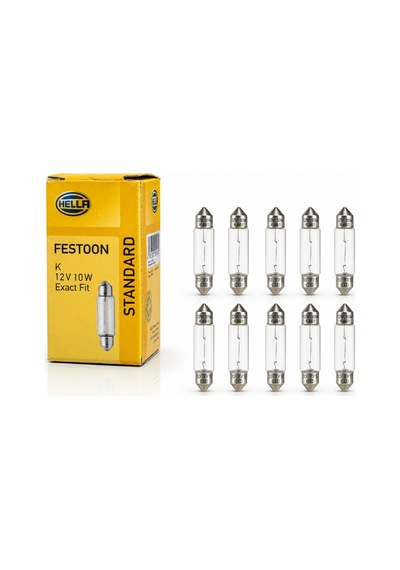 41mm Sofit Ampul 12v 10w Tavan Plaka Bagaj Aydınlatma 10'lu Paket
