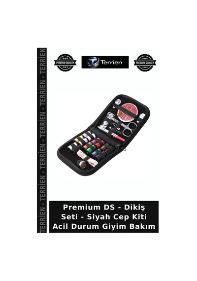 Premium Ds - Dikiş Seti - Siyah Cep Kiti Acil Durum Giyim Bakım
