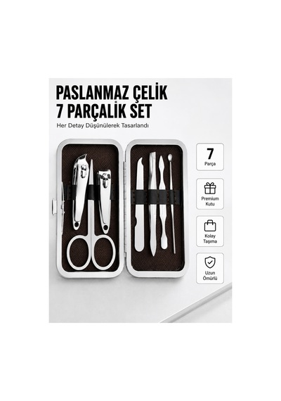 Trendlia Paslanmaz Çelik Kişisel Bakım Seti 7 Parça