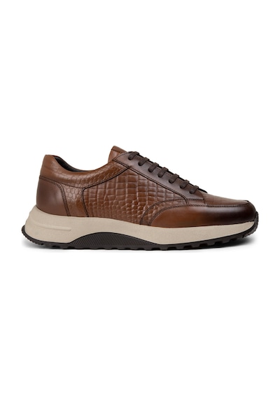 Deery Hakiki Deri Taba Rengi Erkek Sneaker Ayakkabı - 01984Mtbae01 Taba