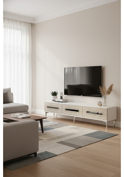 Tsa1806bts - Rany Tsa180 Tv Stand, Tv Sehpası Ve Tv Ünitesi Beyaz-traverten-sılver 180cm Tsa1806bts - Rany Tsa180 Tv Stand, Tv Sehpası Ve Tv Ünitesi Beyaz-traverten-sılver 180cm