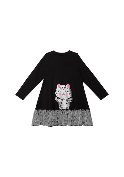 Denokids Gümüş Leopar Kız Çocuk Siyah Elbise Siyah Denokids Gümüş Leopar Kız Çocuk Siyah Elbise Siyah