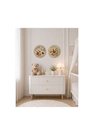 Ahşap Pano 2li Duvar Dekorasyon Bej - 635470164