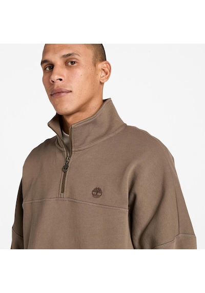 Timberland Erkek Kahverengi Çeyrek Fermuarlı Sweatshirt Tb0a5md2bk01 Kahverengi