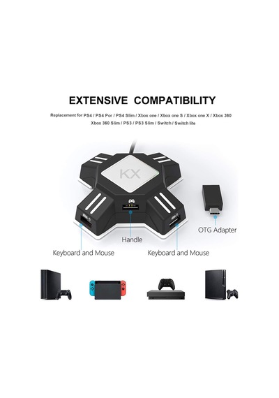 Klavye Adaptörü Taşınabilir Klavye Dönüştürücü Adaptör Switch/x-box/ps5/ps-4/ps3 Kx Gamepad Kontrol Cihazı Adaptörü İçin Yedek