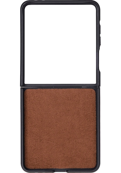 Bloomcase Flex Saddle Brown Hakiki Deri Samsung Galaxy Uyumlu Z Flip 7 Kılıf 6.9"-4.1" Kahverengi
