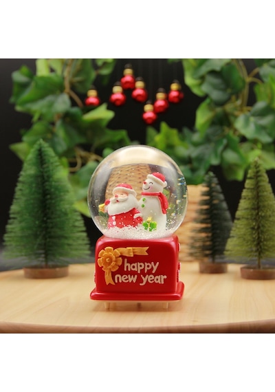 Işıklı ve Müzikli Happy New Year Yılbaşı Kar Küresi