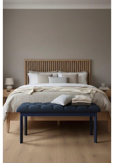 Loft Kapitone Döşeme Metal Ayaklı Puf & Bench - 105x40 Cm Siyah