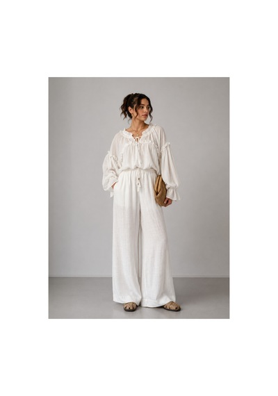 Die&more Belden Bağcıklı Pantolon Beyaz Beyaz