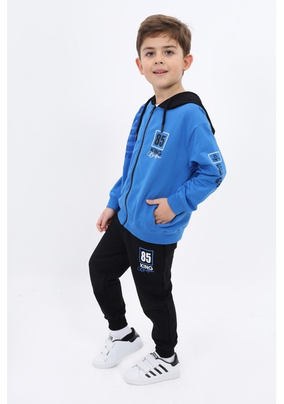 Toontoy Kids Toontoy Erkek Çocuk Baskılı Eşofman Takım Saks