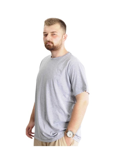Mode Xl Büyük Beden Erkek T-shirt Basic 20031 İndigo 001