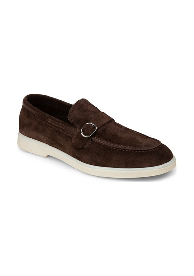 Deery Erkek Kahverengi Hakiki Süet Toka Detaylı Loafer - 02031mkhvc01 Kahverengi
