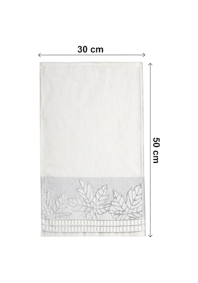 Çınar Jakarlı 6 Lı Kadife Pamuklu El Ve Yüz Havlu Seti 30x50 Cm - 00434 - Gümüş Gümüş