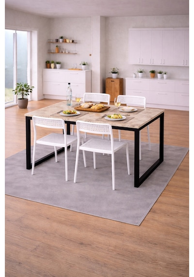 5'li Mutfak Masa Takımı, 4 Sandalye Ve 1 Masa, Yemek Odası, Bahçe Takımı, 4 Kişilik, Metal Ayaklı Masa: Merkür/siyah- Sandalye: Beyaz 5'li Mutfak Masa Takımı, 4 Sandalye Ve 1 Masa, Yemek Odası, Bahçe Takımı, 4 Kişilik, Metal Ayaklı Masa: Merkür/siyah- Sandalye: Beyaz