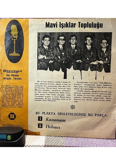 Mavi Işıklar - Helvacı / Kanamam Hürriyet Altın Mikrofon 1965 45'lik Plak