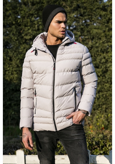 Buratti Slim Fit Kapüşonlu Cepli Erkek Mont 6274818 Taş