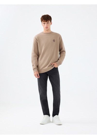 Regular Fit Erkek Sweatshirt Light Brown