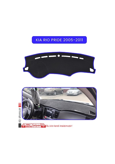 Kia Rio Pride 2005-2011torpido Koruma Halısı Mavi Kenar